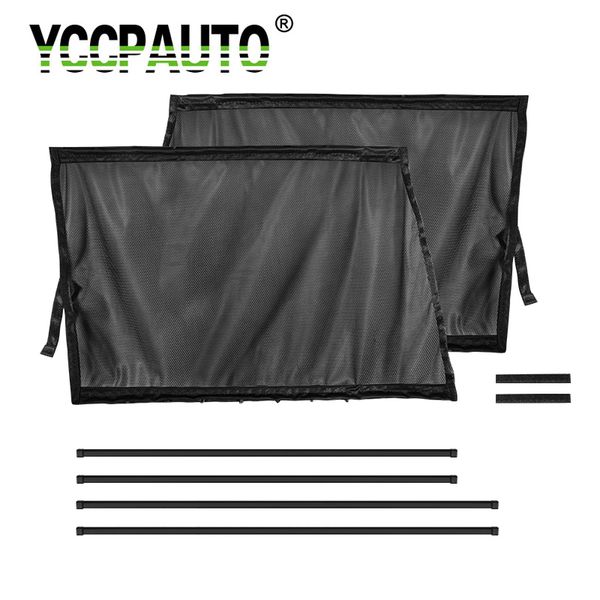 

yccpauto 2pcs car truck curtains auto side front window sunshade folding mesh fabric windshield sunshield cover car styling