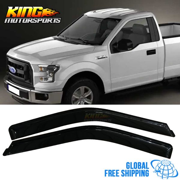 

fits 15-16 ford f150 standard cab acrylic window visors 2pc set global ing