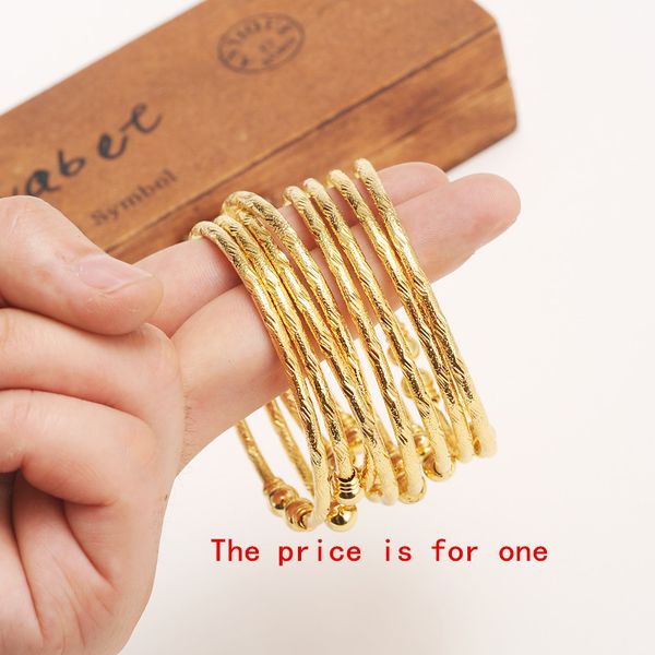 

bangrui wholesale fixed size gold dubai bangles22k gold color ethiopian bangle bracelet african women jewelry, Black
