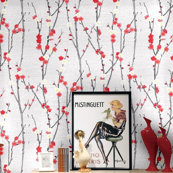 

wintersweet chinese wallpapers home decor waterproof flower wall paper roll decorative bedroom wallpaper