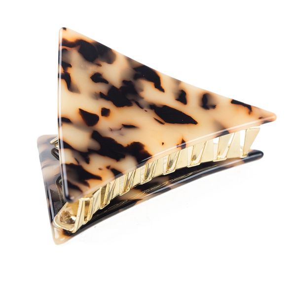 

1 pc celluloid large triangle hair claw luxury handmade french design fashion tortoise shell accessories women hair clip