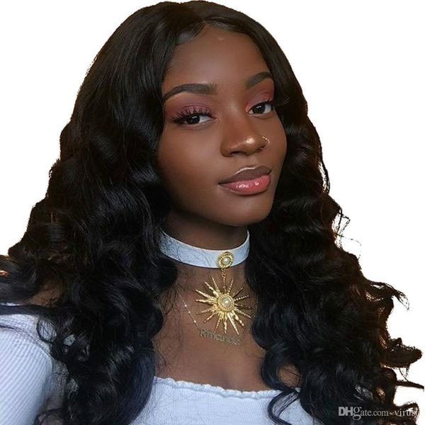

brazilian 360 lace frontal wig pre plucked with baby hair body wave 13*6 long kinky curly lace front human hair wig, Black