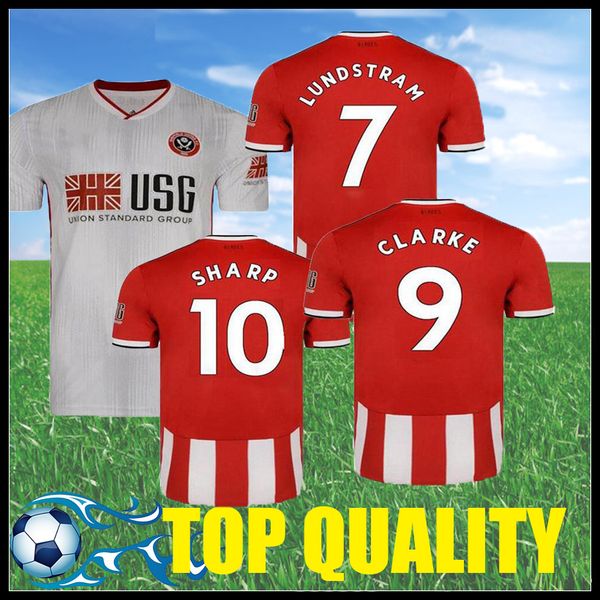 

2019 2020 sheffield united #9 clarke soccer jerseys 19 20 home #10 sharp football shirt baldock #18 an #21 duffy maillots de foot, Black;yellow