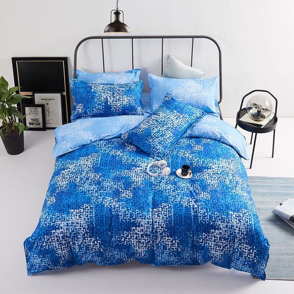 

bedding set blue plaid duvet cover set camouflage bed cover+pillowcase bed linen twin  comforter size bedding