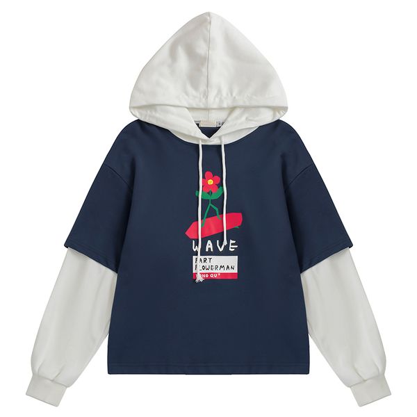 

2019 spring new women's hoodie long-sleeved letter printing ladies casual loose pullover hooded sweatshirt cotton shirt, Black