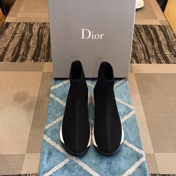 

Brand double ock black white peed trainer woman hoe ca ual boot tretch knit high trainer hoe cheap