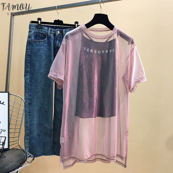 

red with purple mesh short sleeve t shirt female summer 2020 new strange taste girl hip hop clothes ma5, White