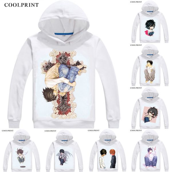 

lawliet eru roraito detective mens hoodies death note desu noto men sweatshirt streetwear anime hoodie printed long hooded, Black