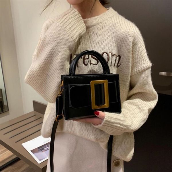 

belt buckle tote bags for women 2019 luxury handbags women bags designer pu leahter handbags small black brown sac