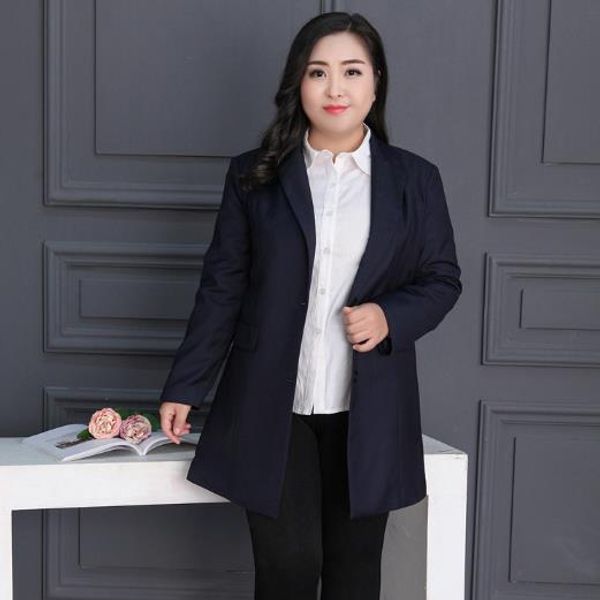 

clobee women blazers 2019 new autumn winter long women blazers and jackets office ladies plus size black black gray blazer m595, White;black