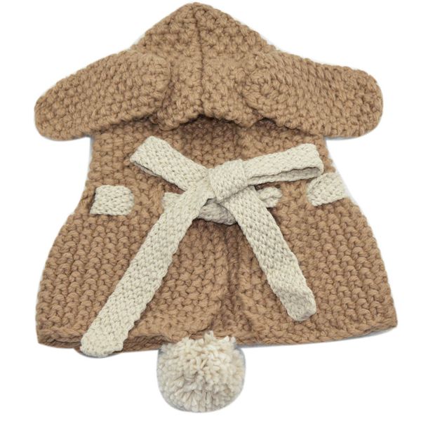 

children's hat scarf 2-in-1 suit cute rabbit warm knitting hat autumn and winter hand-woven kids cape cap, Blue;gray