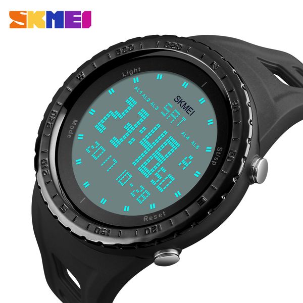 

brand skmei men sports watches 50m waterproof digital led watch men outdoor electronics wristwatches relogio masculino, Slivery;brown