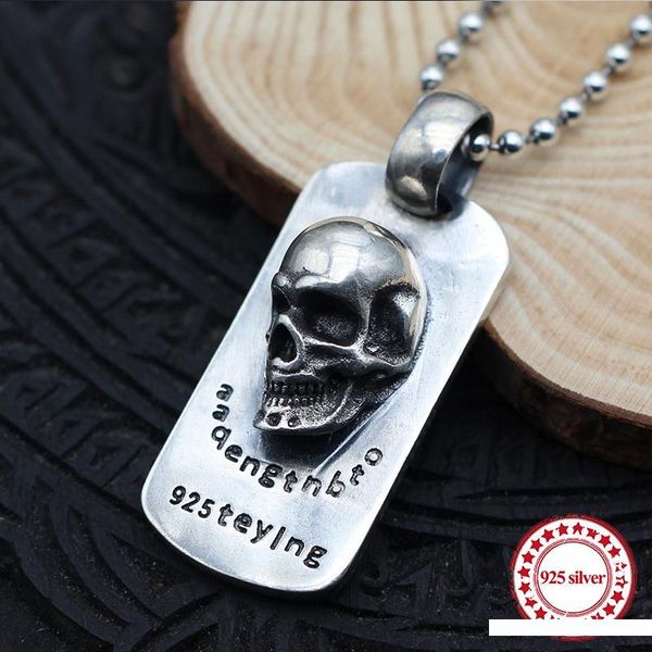 

s925 sterling silver couple pendants personalized classic retro fashion style skull pendant modeling send lover jewelry gift