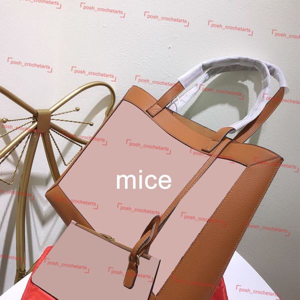 

mouse designer tote bag with pouch genuine leather trim designer tote with mice prints mouse year edition designer luxury handbags for women