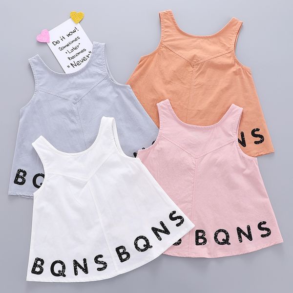 

kids designer clothes girls dresses 2019 fashion kids summer baby girls dresses girl print letter sleeveless princess dress children, Red;yellow