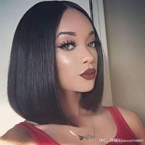 

short lace front human hair wigs bob wig full lace wig for black women natural color brazilian remy hair ing