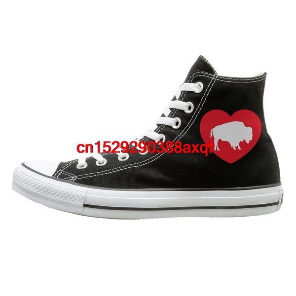 

canvas shoes buffalo love fashion high-lace ups sneaker for unisex, Black