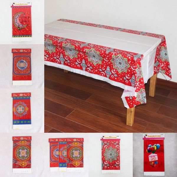 

eid al-fitr disposable plastic tablecloth ramadan table cover 108*180cm waterproof tablecloth for muslim islamism festival decoration