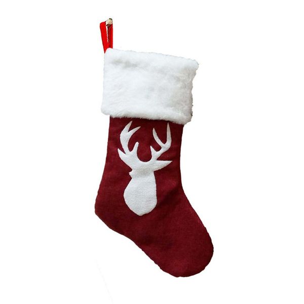 

christmas decoration christmas sock gift bag red deer embroidery day hangings red sock
