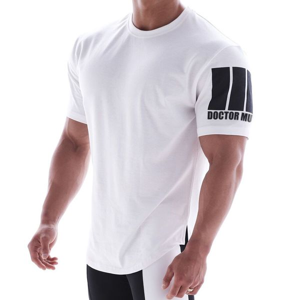 

muscle fitness brothers футболка новые тенденции стиля спортсмен спорт бег tops soft эластичность crew neck коротким рукавом баскетбол, White;black