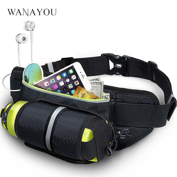 

waterproof running bag sports hidden water bottle bag belt waist men women climbing cycling jogging sport pocket pack 3color