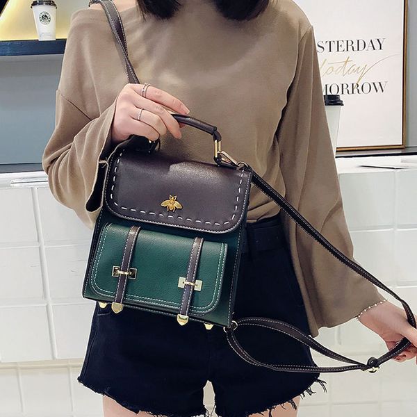 

casmor vintage backpacks women classic old school for girls fashion school bag pu leather college backpack mx190816