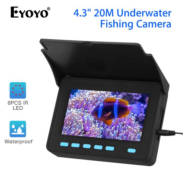 

eyoyo ef05pro 20m portable underwater fish finder 10000mah battery ip68 infrared led for ice lake sea fishing camera