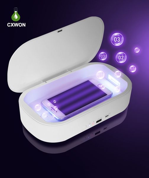 Lampada germicida ultravioletta 10W 270nm Strumenti per il trucco Scatola per sterilizzatore per telefono a luce UV a tutto tondo con caricabatterie wireless Ricarica rapida