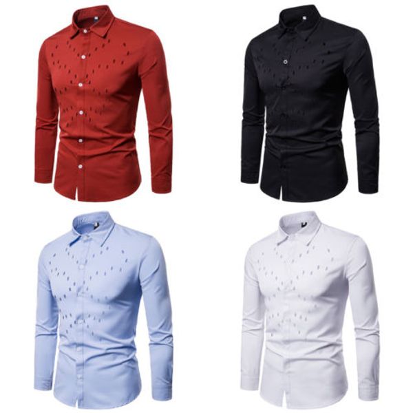 

new men стильные повседневные рубашки блуза soft slim fit t-формальная с длинным рукавом shrts uk, White;black
