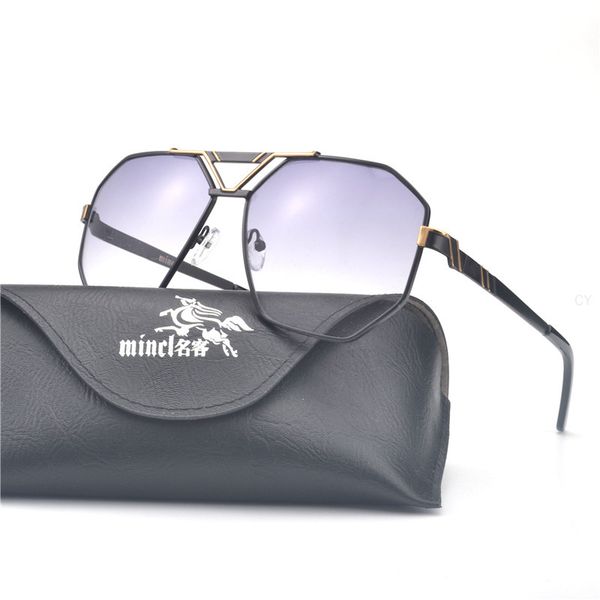

2020 one piece square driving goggles sunglasses women mirror oversized sun glasses men shades with box fml, Blue