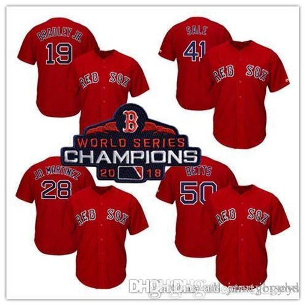 

Champions Baseball Jersey Boston Red 28 JD Martinez 50 Mookie Betts Sox 34 David Ortiz 5 Dustin Pedroia 19 Jackie Bradley Jr. Benintendi 16