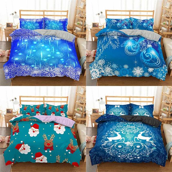 

homesky 3d merry christmas bedding set luxury duvet cover santa claus comforter bed set decoration king  bed linen