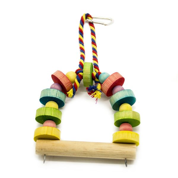 

cotton rope colour wood arch bridge parrot swing suspension bridge parrot articles bird toys