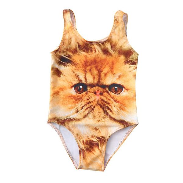 

baby girls one piece swimsuit summer 2020 swimsuit girls 3d cat print sleeveless one piece swimwear beach bathing suit kids a430