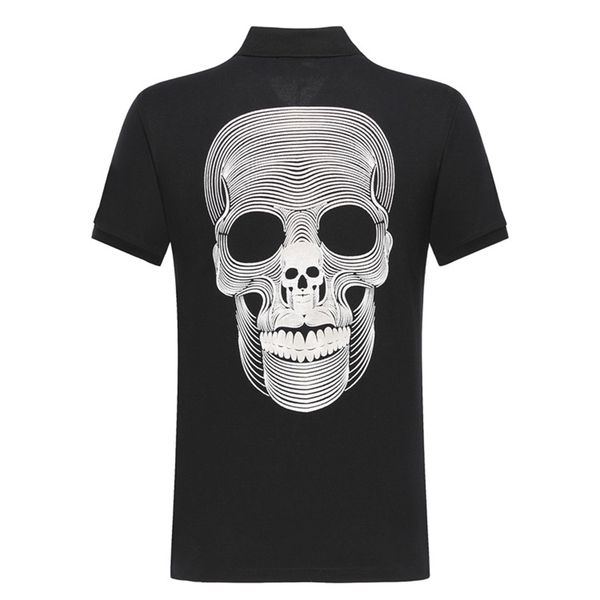 

duyou new design short polos men brand clothing fashion casual embroidery skull male 100% cotton adp701147, White;black