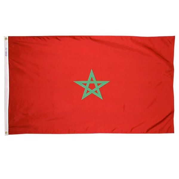Bandiera Marocco 3x5 ft Stile personalizzato 90x150cm MAR Natioanl Country Flag Banners of Marocco Flying Hanging