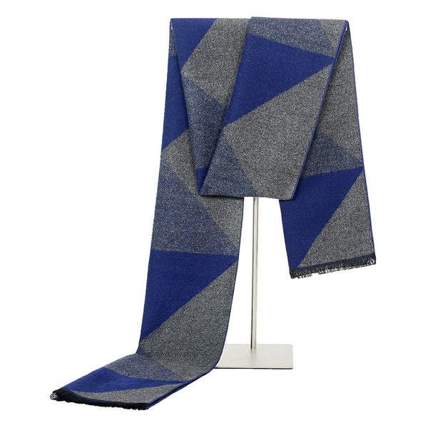 

mantieqingway fashion mens geometric tassels scarf winter warm printing scarves for men business casual long shawl wraps, Blue;gray