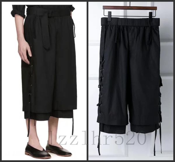 

customize 2019 men's fashion original hair stylist model show street stitching multilayer casual pants plus size singer costumes, Black