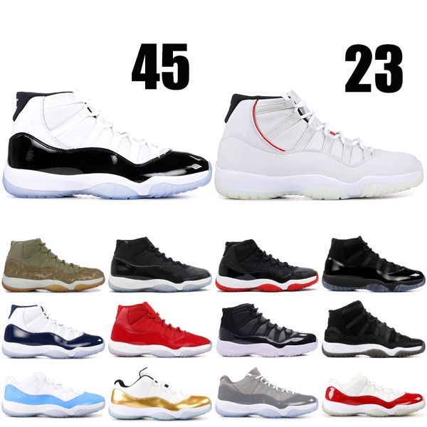 

11 xi high men basketball shoes olive lux concord platinum tint space jam 11s designer sport shoes athletics sneakers us 5.5-13