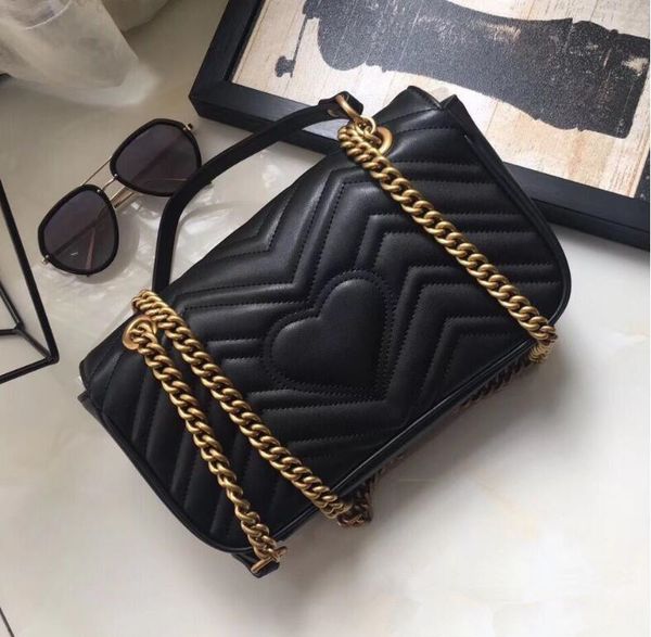

22cm lady messenger bags love heart v wave pattern satchel genuine leather shoulder bag