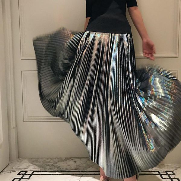 

summer new women pleated mesh skirt ddxgz2 5.24, Black