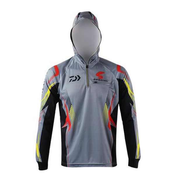 

new 4 style men hooded quick dry breathable fishing shirt plus size long sleeves professional hiking fishing clothing sportwear, Gray;blue