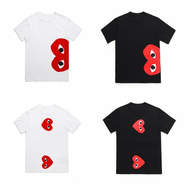 

commes des mens designer t-shirt holiday heart emoji garcons play cotton printed t shirts white t-shirt women mens clothing, Black;blue