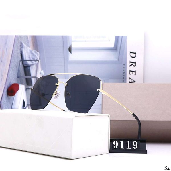 

mens sunglasses designer sunglasses man womens fashion goggle glasses uv400 d letter 9119 5 colors optional with box, White;black