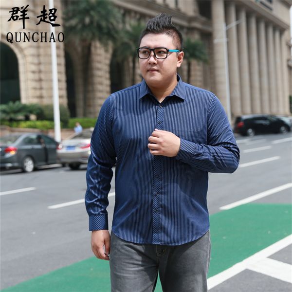 

fat guy plus-size 5xl 6xl 7xl 8xl dark navy blue twill formal long sleeve men shirt garment for the elderly loose 120kg 130kg, White;black