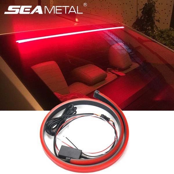 

12v car led brake lights 90cm auto rear warning lights universal gel flexible strips lamp automobiles high brakes signal light