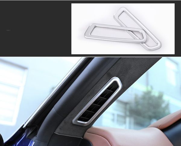 

2pcs car front pillar column outlet frame cover trim for maserati levante 2017-2018 abs chromed car styling silver color new