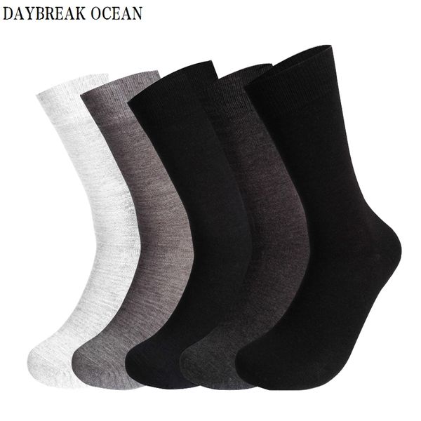 

44 to 48 big size black socks men business casual breathable cotton socks 5 pairs/lot 5 color plus size men