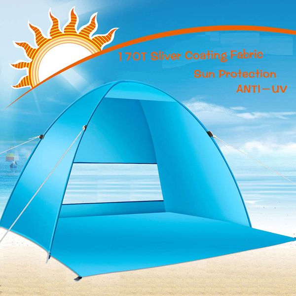 

by 2 people quick open sun shelter foldable single layer outdoor camping tent beach tent sunscreen waterproof