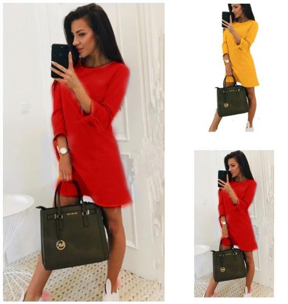 

plus size 4xl solid color bandage sleeve women dress pullover girls party skirt dhl, Black;gray